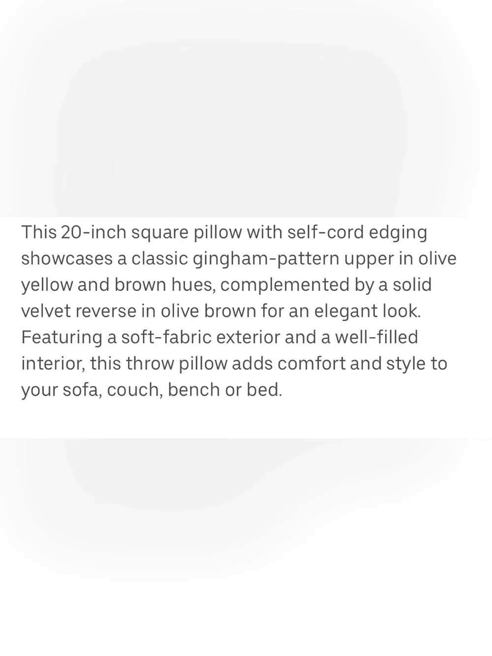 New Threshold x Studio McGee Gingham Velvet Decorative Throw Pillow